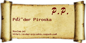 Póder Piroska névjegykártya